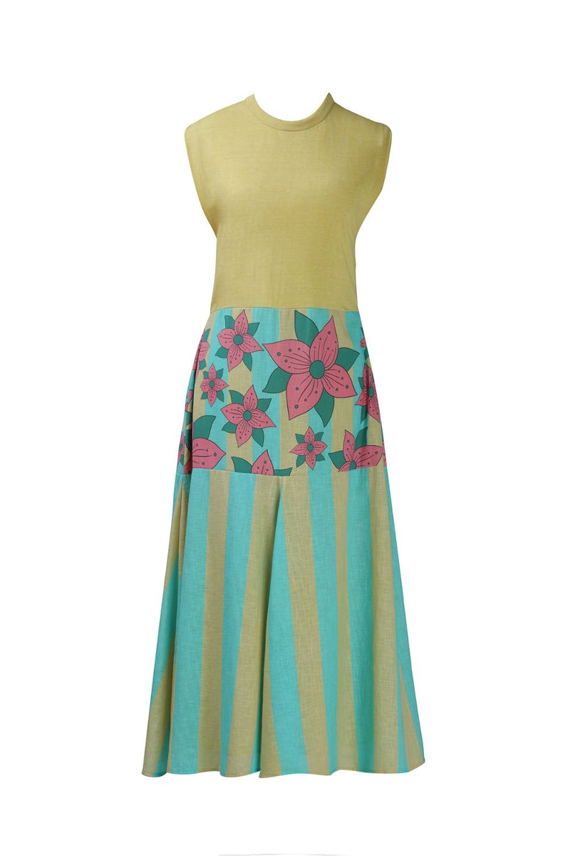 Jersey Top Tier Dress cotton by Kritika Murarka in blue color for women Worldwide