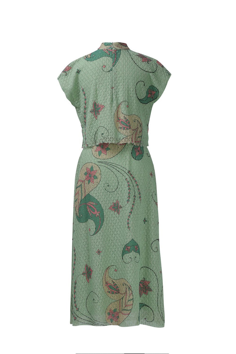 Mint Green Cotton Net Skirt Top Set cotton by Kritika Murarka in mint color for women Worldwide