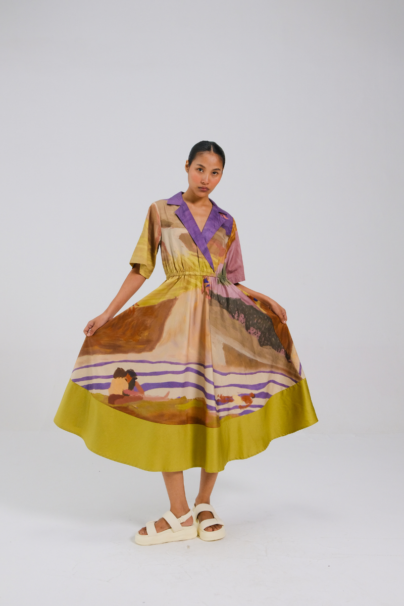 PRINTBLOCK DRESS - SWIMMERS cotton by CORD for women Worldwide