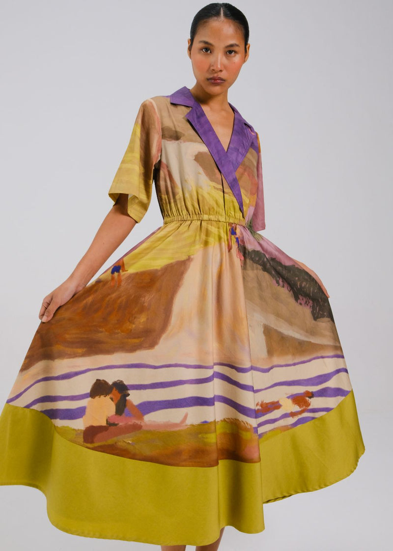 PRINTBLOCK DRESS - SWIMMERS cotton by CORD for women Worldwide