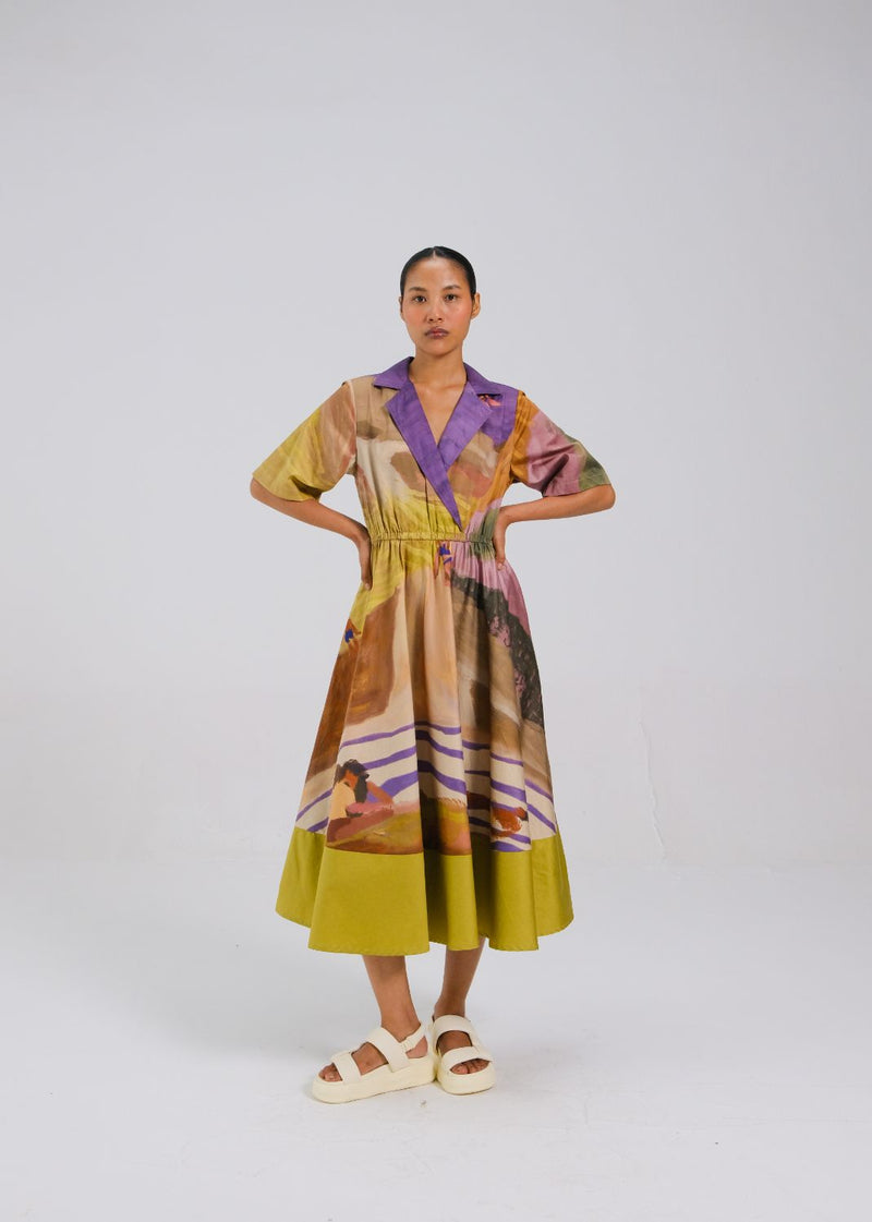 PRINTBLOCK DRESS - SWIMMERS cotton by CORD for women Worldwide