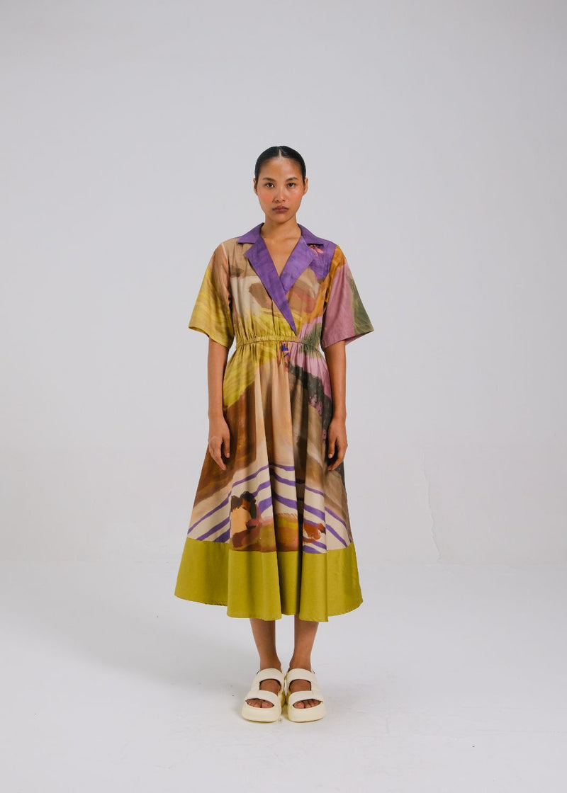 PRINTBLOCK DRESS - SWIMMERS cotton by CORD for women Worldwide