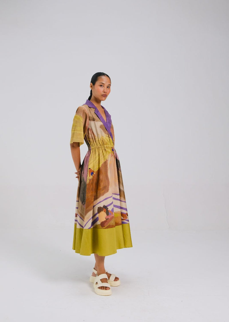 PRINTBLOCK DRESS - SWIMMERS cotton by CORD for women Worldwide