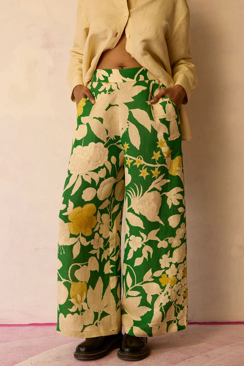 Hibiscus Anaar Pants - Fern by World of SiSa for women Worldwide