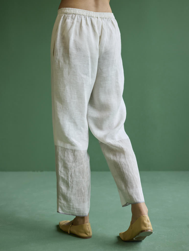 June Metallic Linen Pant - Ivory