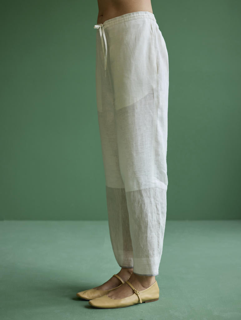 June Metallic Linen Pant - Ivory