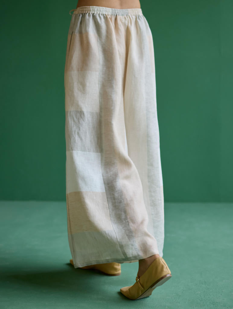 Nia Metallic Linen Culottes
 - Ivory