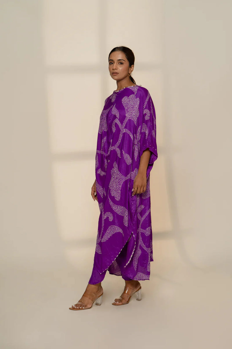IKEBANA SET-PURPLE silk by Dyelogue in purple color for women Worldwide