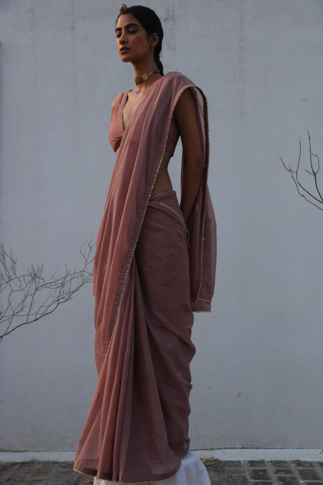 Paasbaan sari Saree by Khara Kapas in pink for women Worldwide