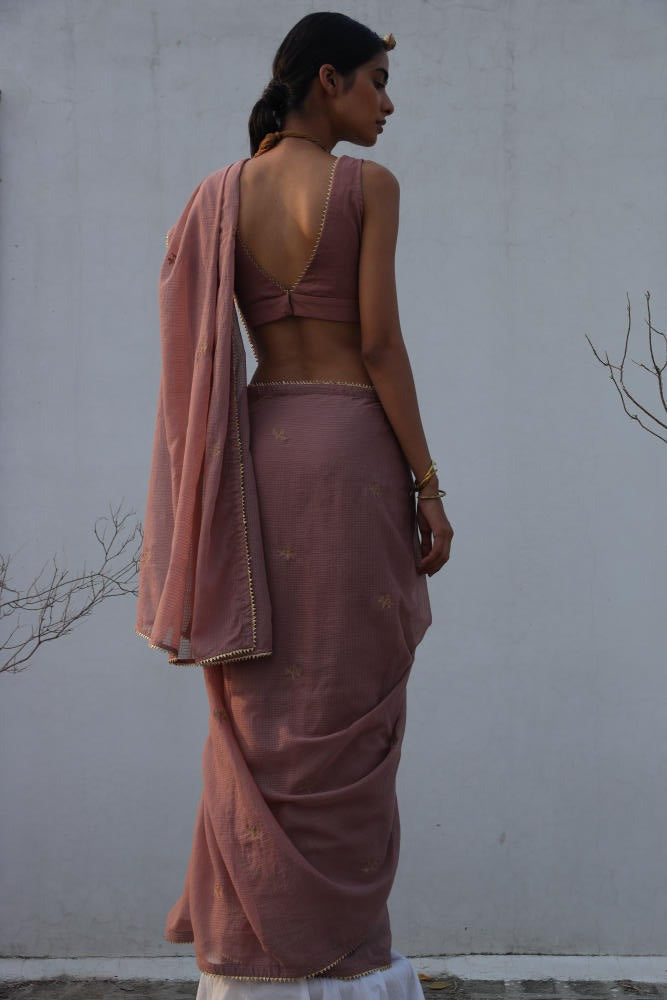 Paasbaan sari Saree by Khara Kapas in pink for women Worldwide