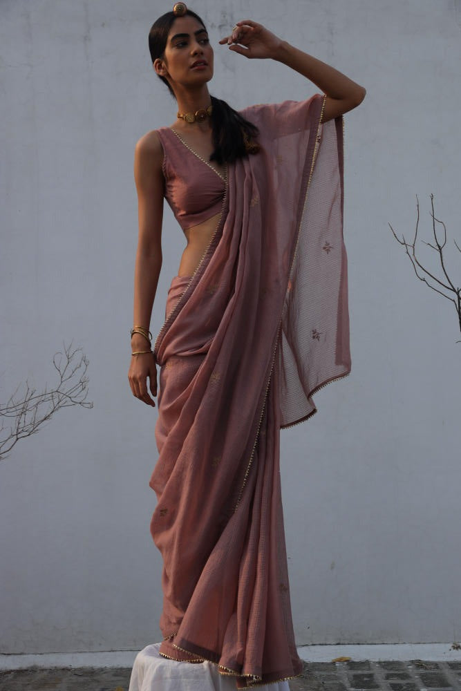 Paasbaan sari Saree by Khara Kapas in pink for women Worldwide