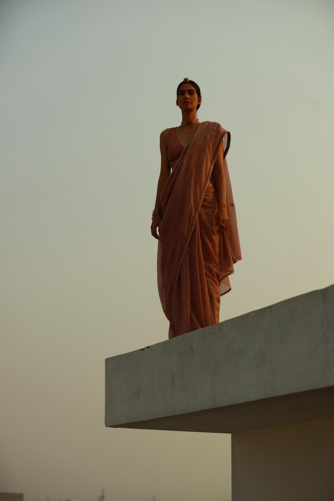 Paasbaan sari Saree by Khara Kapas in pink for women Worldwide