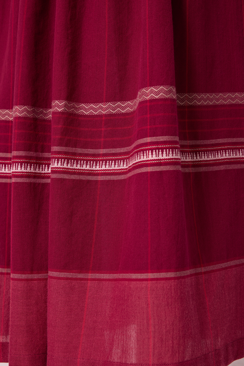 Pakhi Pink Stripes Handwoven Skirt