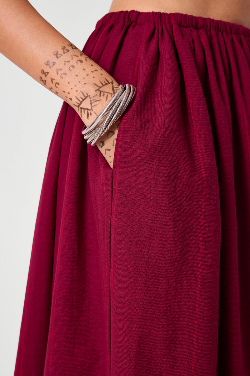 Pakhi Pink Stripes Handwoven Skirt