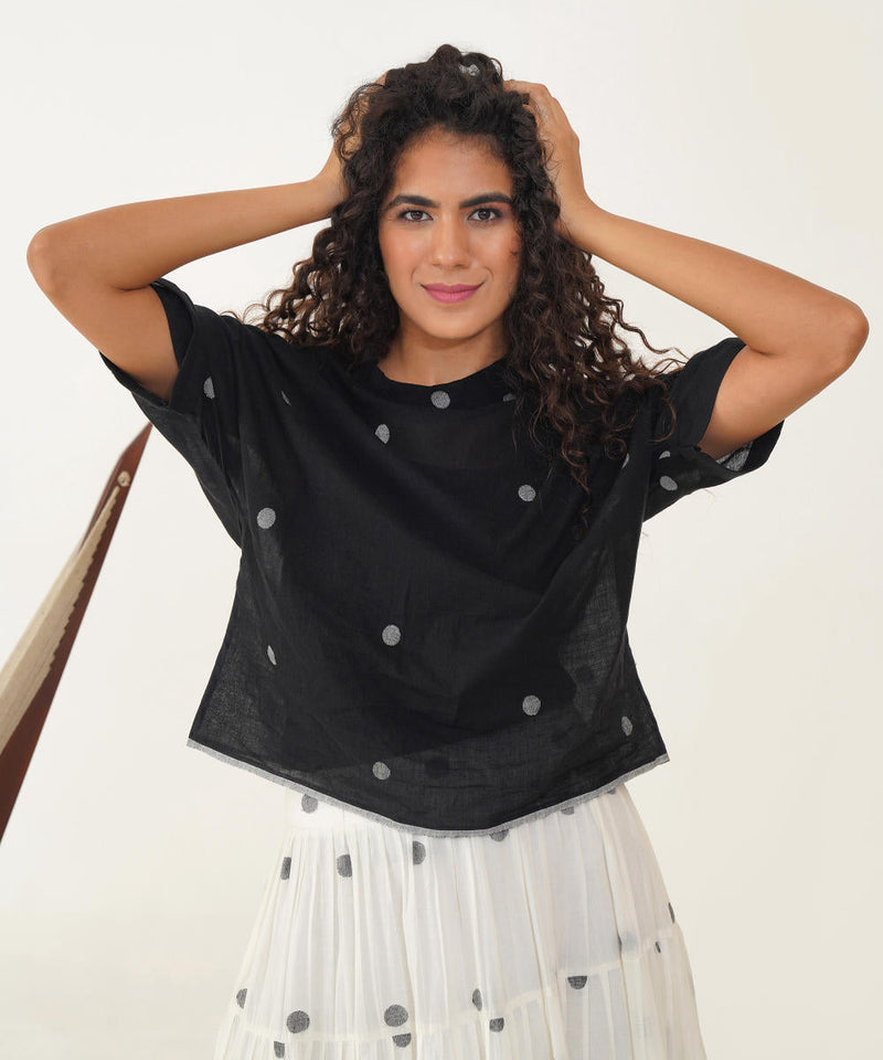 PALM TOP 100% cotton by Indigo Dreams in black color for women Worldwide