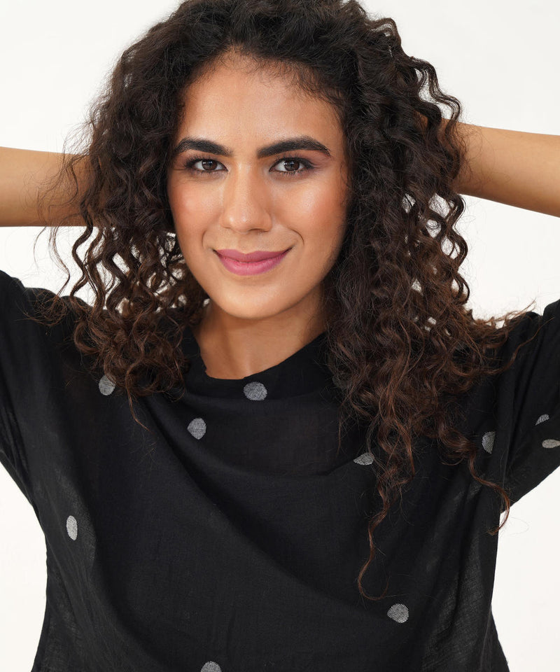 PALM TOP 100% cotton by Indigo Dreams in black color for women Worldwide