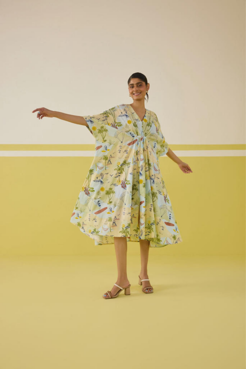 Palmy Summer Lyocell Kaftan Dress mul by SUI in multi color for women Worldwide