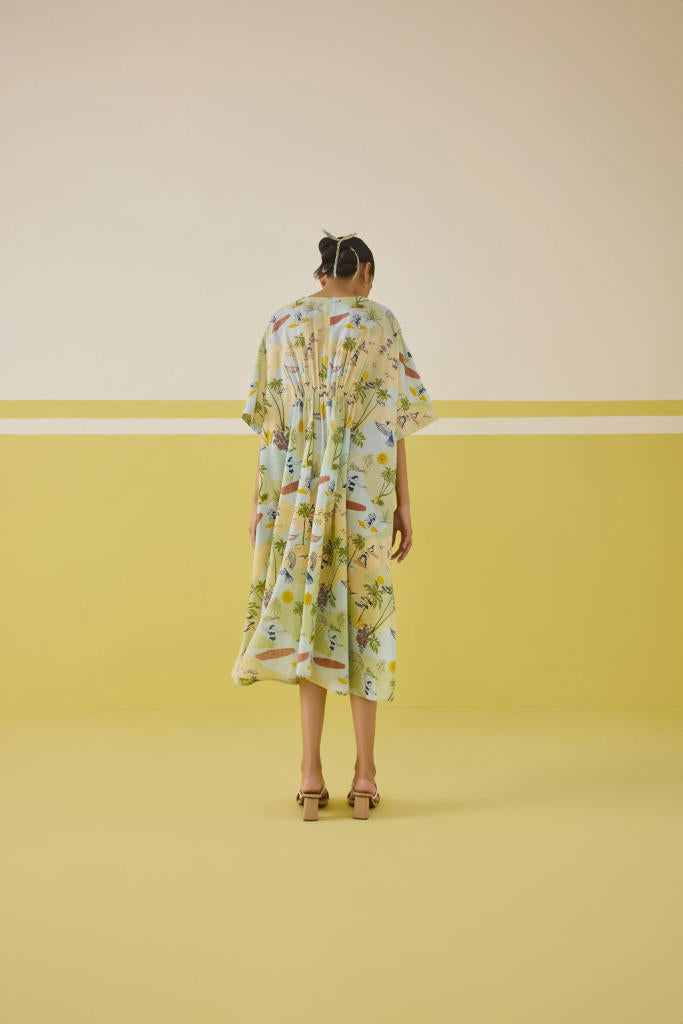 Palmy Summer Lyocell Kaftan Dress