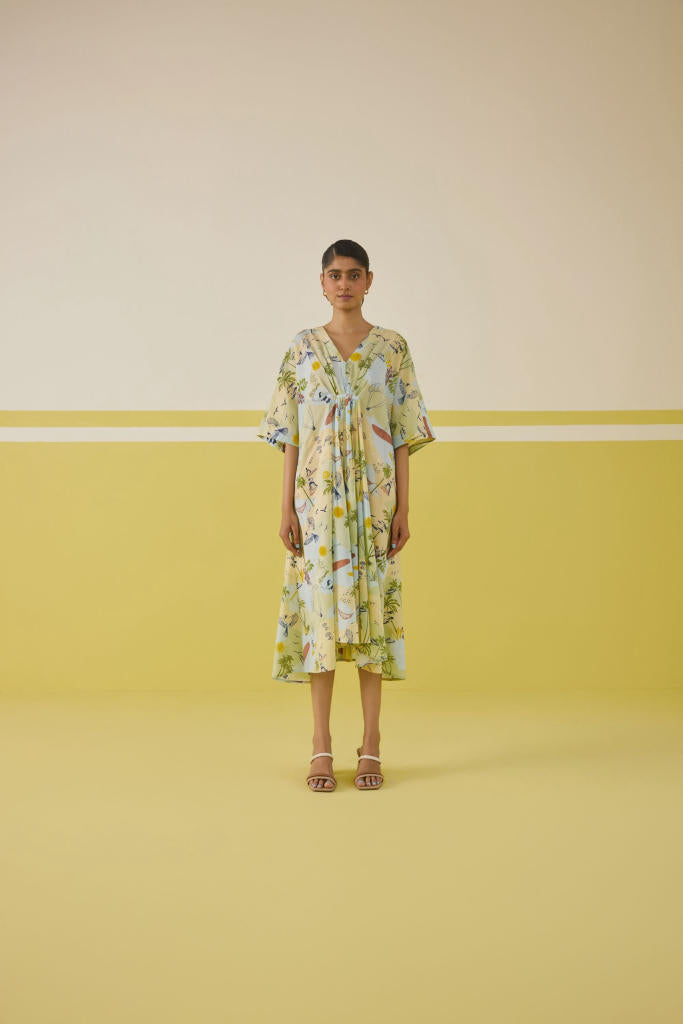 Palmy Summer Lyocell Kaftan Dress mul by SUI in multi color for women Worldwide