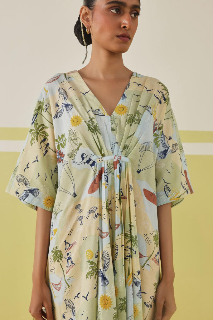 Palmy Summer Lyocell Kaftan Dress mul by SUI in multi color for women Worldwide