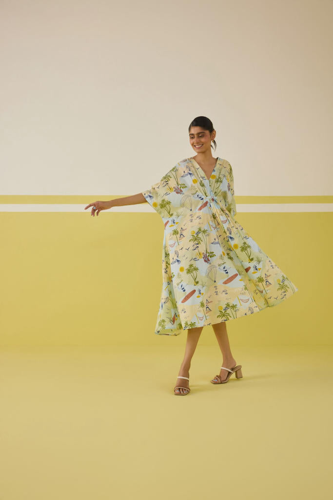 Palmy Summer Lyocell Kaftan Dress mul by SUI in multi color for women Worldwide