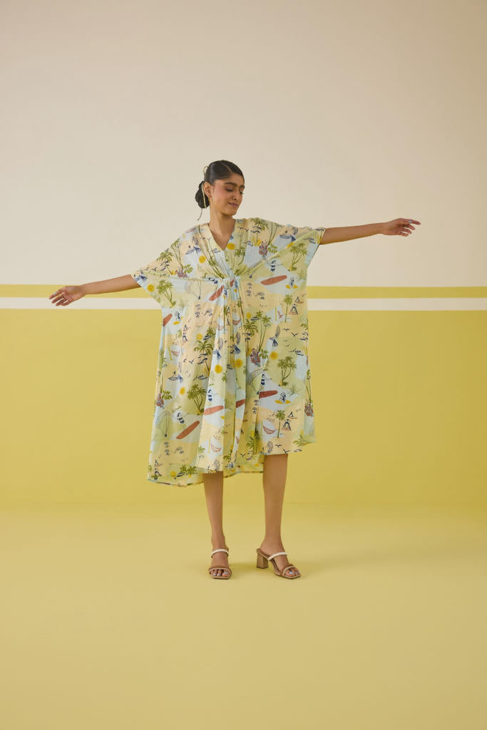 Palmy Summer Lyocell Kaftan Dress mul by SUI in multi color for women Worldwide