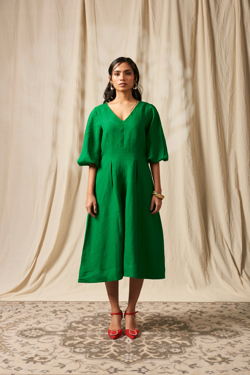 Panna Linen Billow Dress