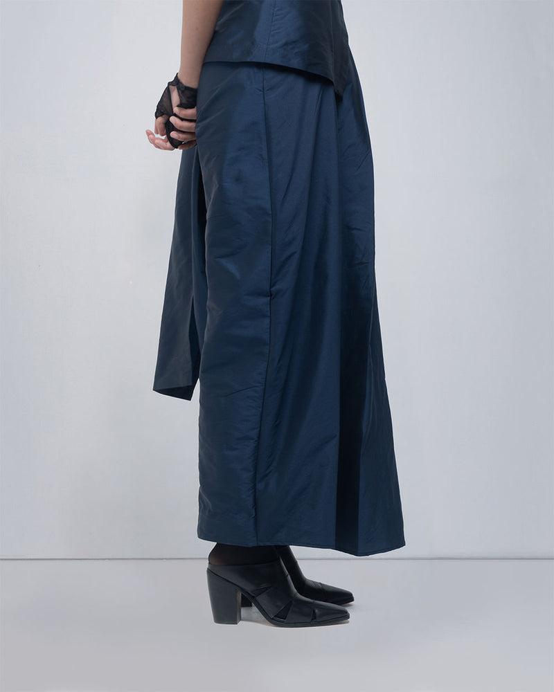 Fiona Draped Pant viscose pants and trousers by Leh Studios in blue for women Worldwide