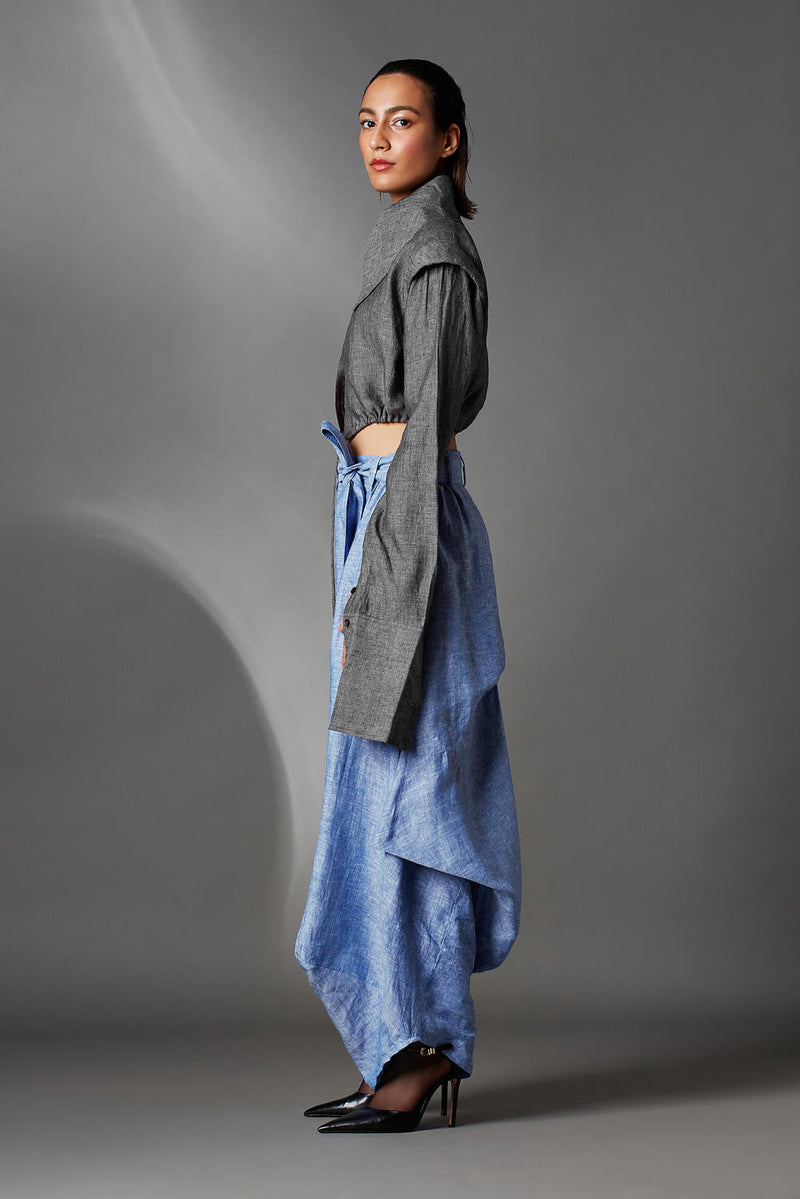 Pepper Shirt-Steel Grey by Chola in grey color for women Worldwide