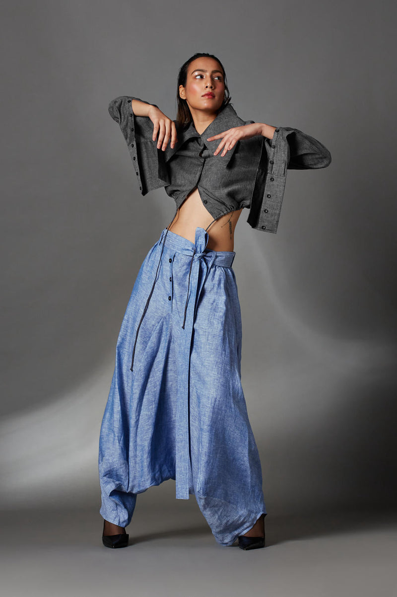 Pepper Shirt-Steel Grey by Chola in grey color for women Worldwide