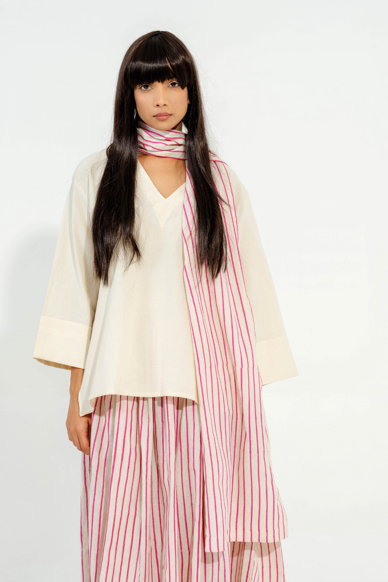 Pepper Top cotton matty tops and shirts by Stoique in natural, pink for women Worldwide
