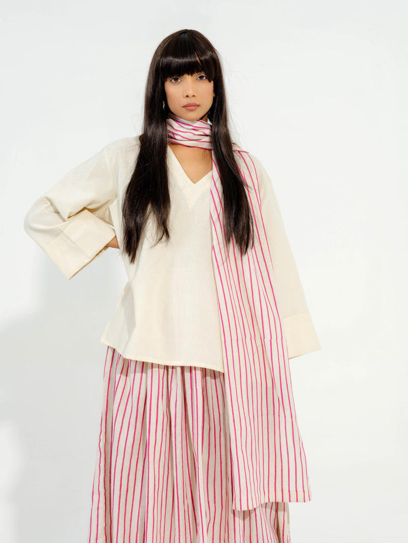 Pepper Top cotton matty tops and shirts by Stoique in natural, pink for women Worldwide
