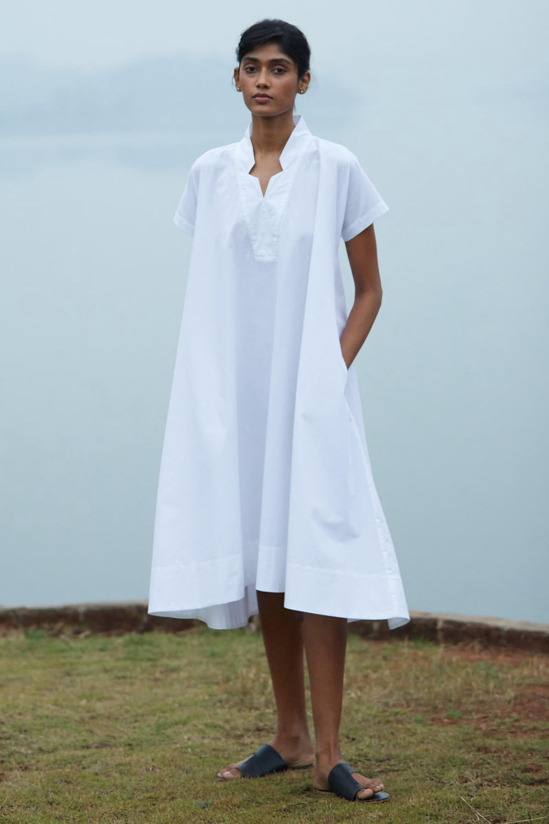 Pina Dress poplin by The Summer House in white color for women Worldwide