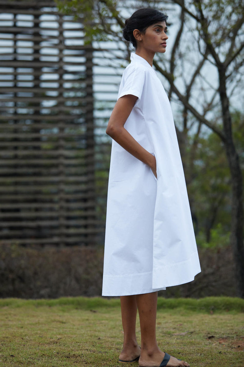 Pina Dress poplin by The Summer House in white color for women Worldwide