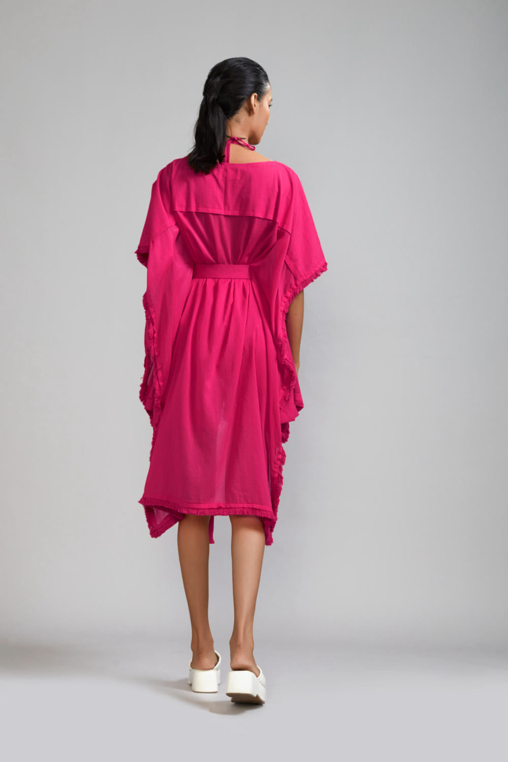 Pink Fringed Kaftan Co-Ords Set (3 PCS)