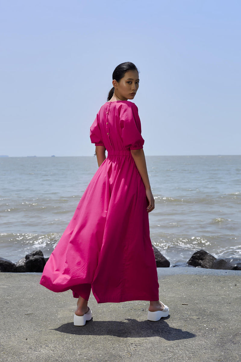 Pink Sphara Jumpsuit Jumpsuits by Mati in neon color for women Worldwide