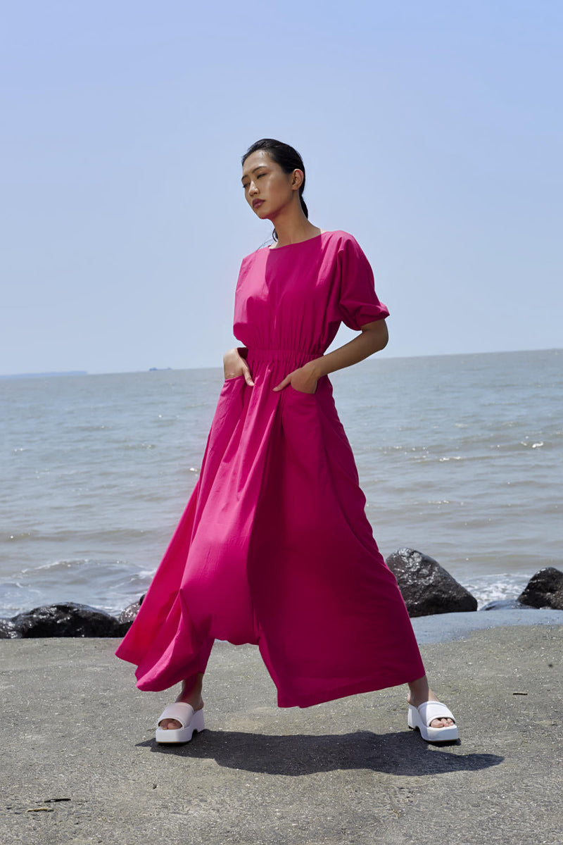 Pink Sphara Jumpsuit Jumpsuits by Mati in neon color for women Worldwide