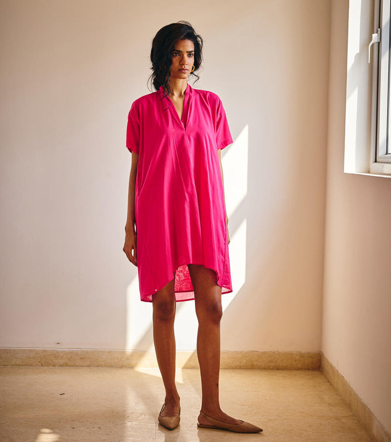 Pink Passion Midi cotton by Khara Kapas in pink for women Worldwide