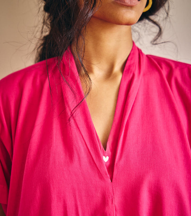 Pink Passion Midi cotton by Khara Kapas in pink for women Worldwide