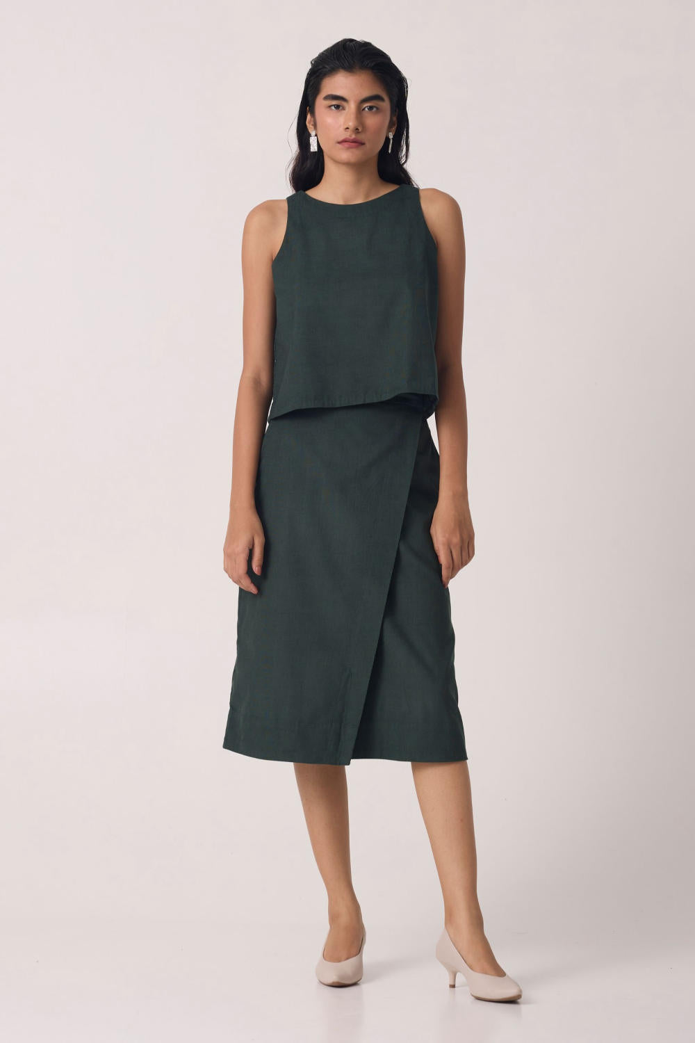 Pirmin Green Corduroy Skirt Set