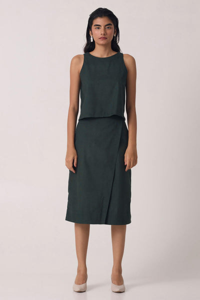 Pirmin Green Corduroy Skirt Set