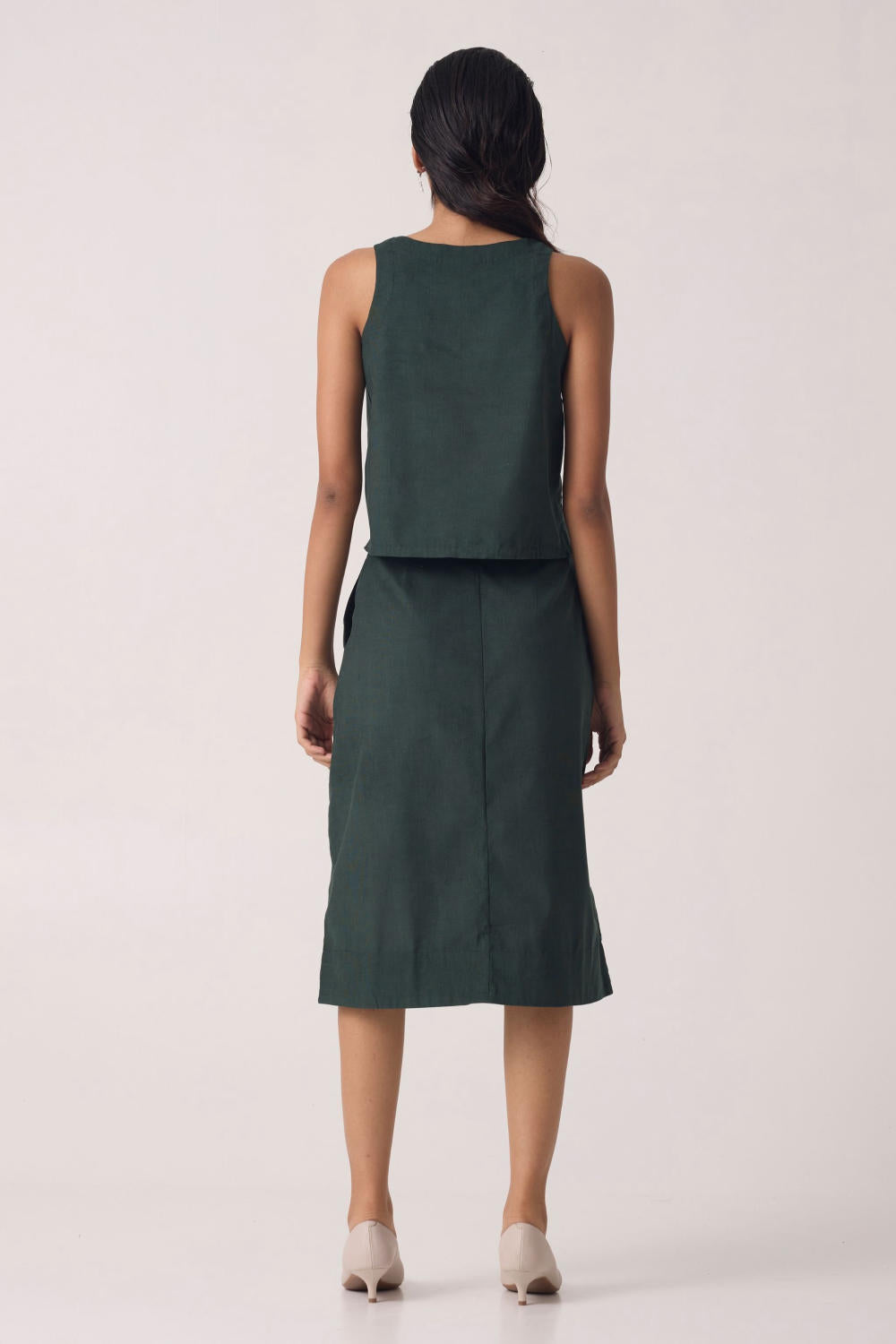 Pirmin Green Corduroy Skirt Set