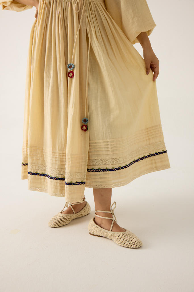 POEM DRESS-IVORY DUCK APPLIQUE cotton by CORD in multi for women Worldwide