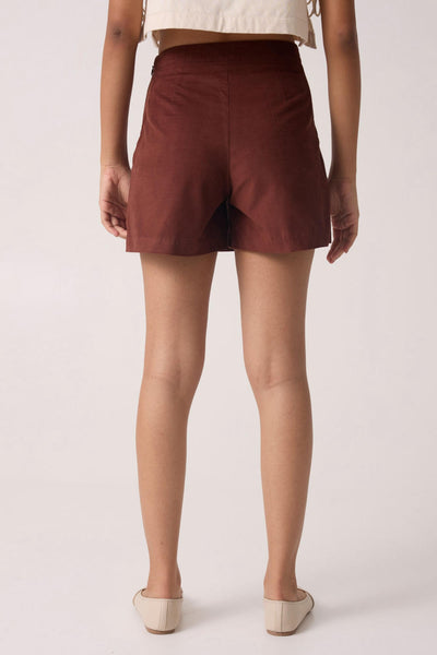 Polina Brown Corduroy Skort Set