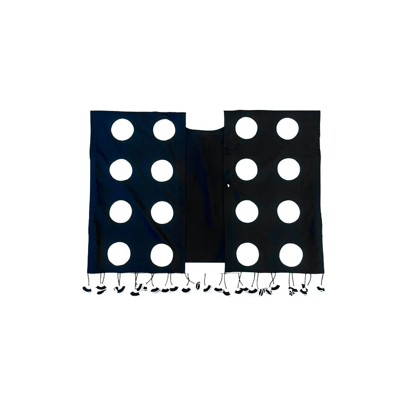 Polka Overlay-Black and White cotton jacket/overlay by Ka-Sha in black for women Worldwide