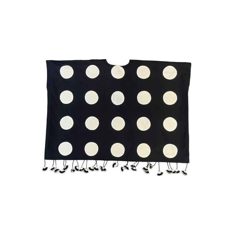 Polka Overlay-Black and White cotton jacket/overlay by Ka-Sha in black for women Worldwide
