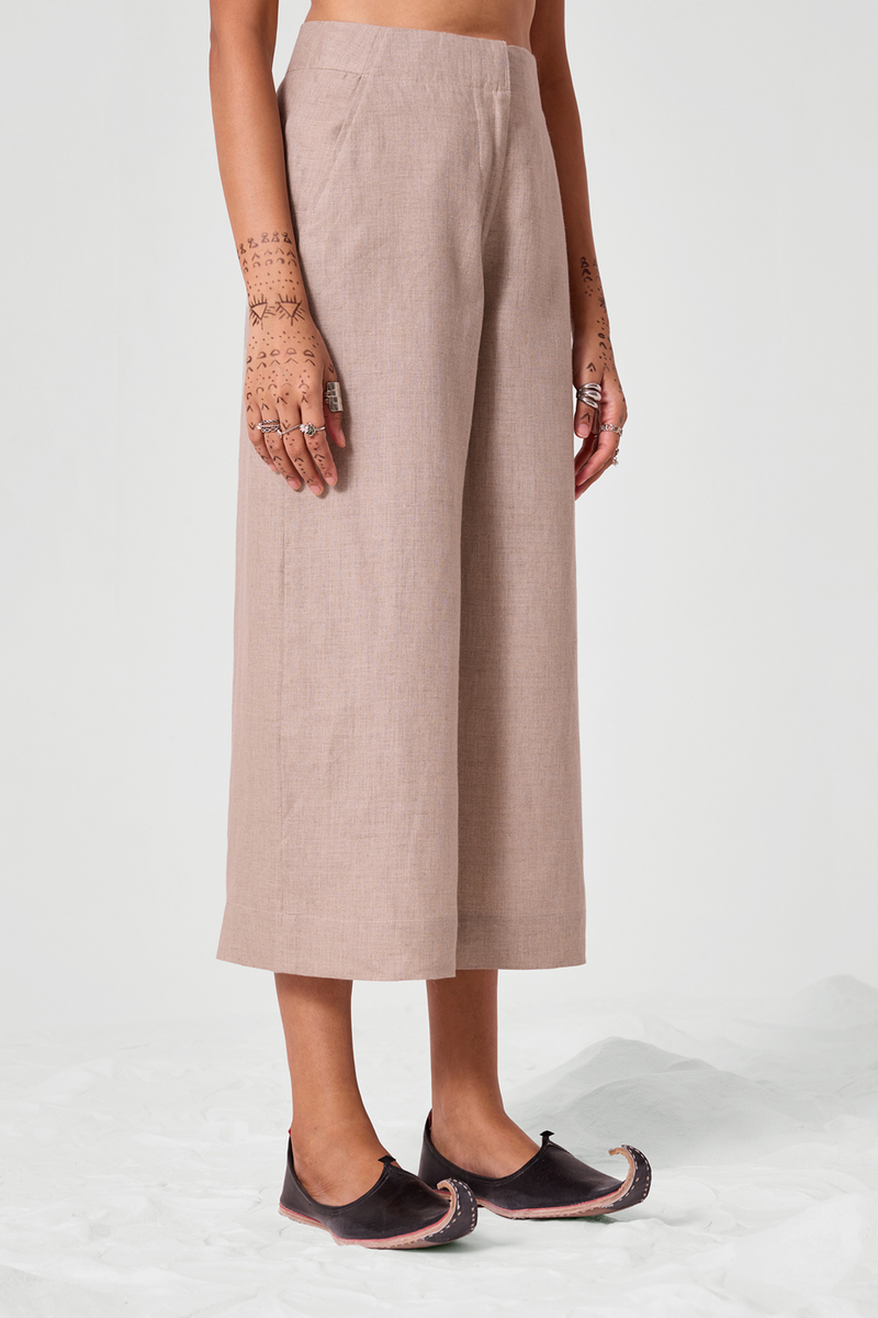 Pomelo Beige Linen Pants