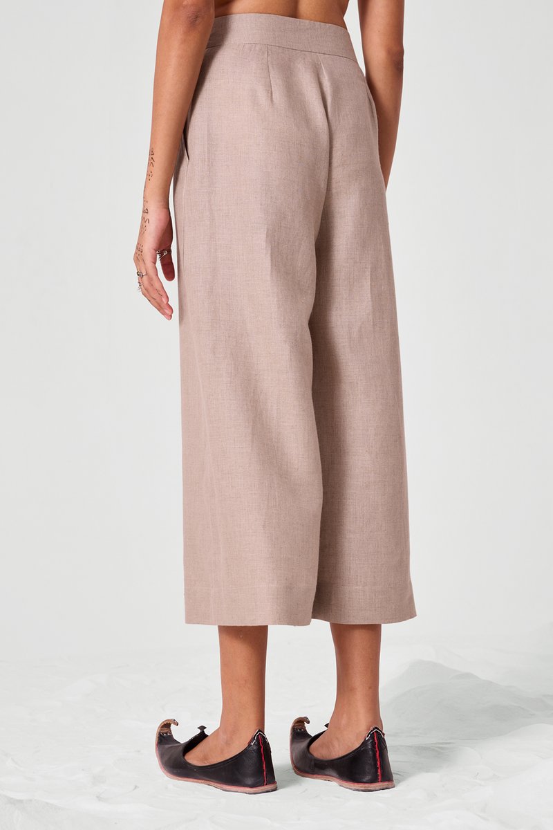 Pomelo Beige Linen Pants