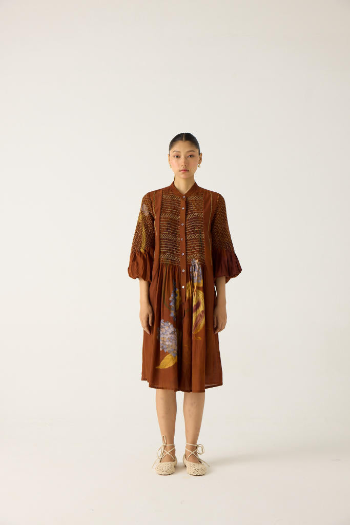 PORTO DRESS-FOLIAGE cotton by CORD in multi for women Worldwide