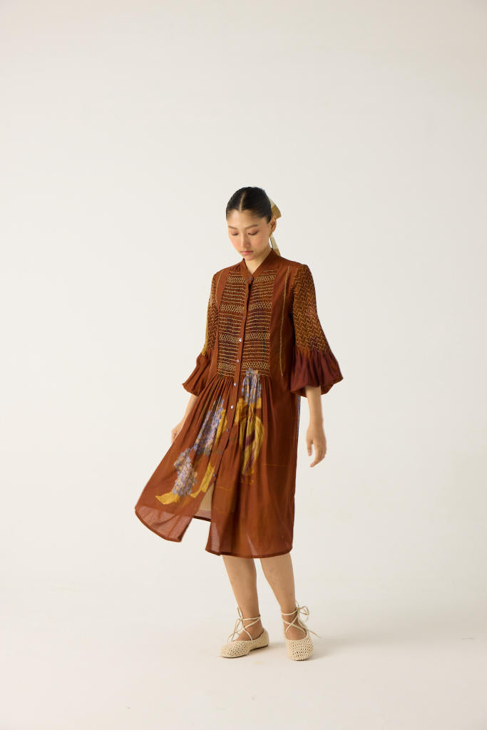 PORTO DRESS-FOLIAGE cotton by CORD in multi for women Worldwide